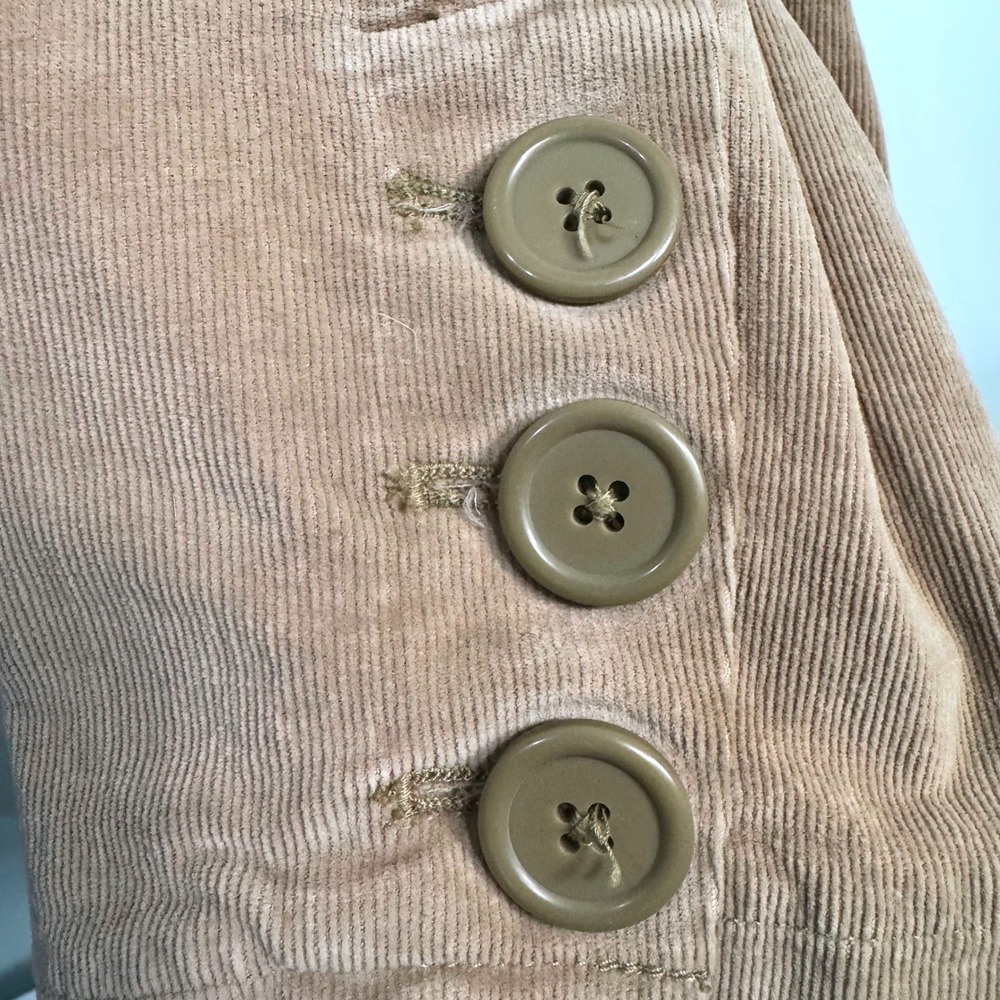 Womens Tan Corduroy Blazer Y2K Jacket Button Front Pocket S: 18 20 Boho Academia - Picture 3 of 7